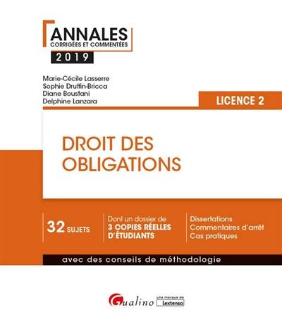 Droit des obligations : licence 2 : 2019