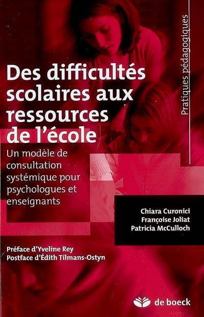 Des difficultés scolaires aux ressources de l'école : un modèle de consultation systémique pour psychologues et enseignants