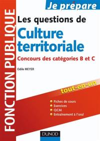 Les questions de culture territoriale : concours des catégories B et C, fonction publique