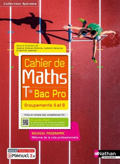 Cahier de maths terminale bac pro groupements A et B : nouveau programme, réforme de la voie professionnelle