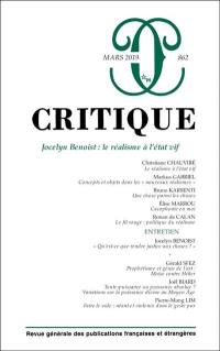 Critique, n° 862. Jocelyn Benoist : le réalisme à l'état vif