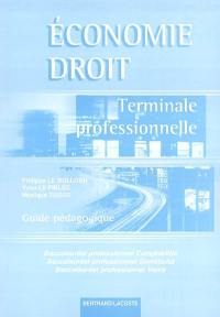 Economie et droit, terminale professionnelle, baccalauréat professionnel secrétariat, baccalauréat professionnel comptabilité, baccalauréat professionnel vente : guide pédagogique