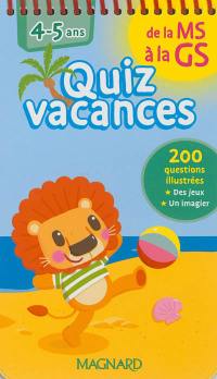 Quiz vacances : de la MS à la GS, 4-5 ans