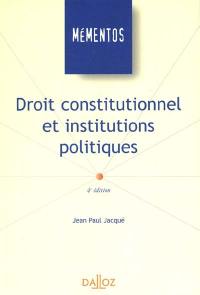 Droit constitutionnel et institutions politiques