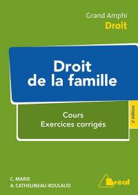 Droit de la famille : cours, exercices corrigés