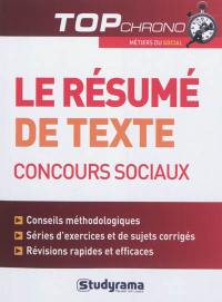 Le résumé de texte, concours sociaux