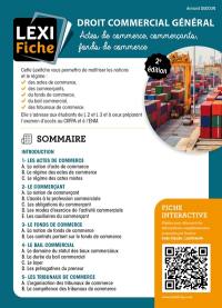 Droit commercial général : actes de commerce, commerçants, fonds de commerce