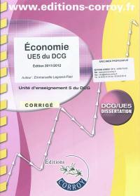 Economie : unité d'enseignement 5 du DCG : corrigé