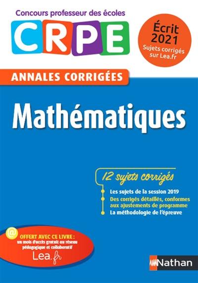 Mathématiques : CRPE, annales corrigées : écrit 2020