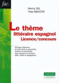 Le thème littéraire espagnol : licence, concours