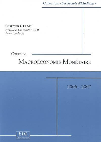 Cours de macroéconomie monétaire : 2006-2007