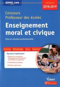 Concours professeur des écoles : enseignement moral et civique, mise en situation professionnelle : concours 2018-2019