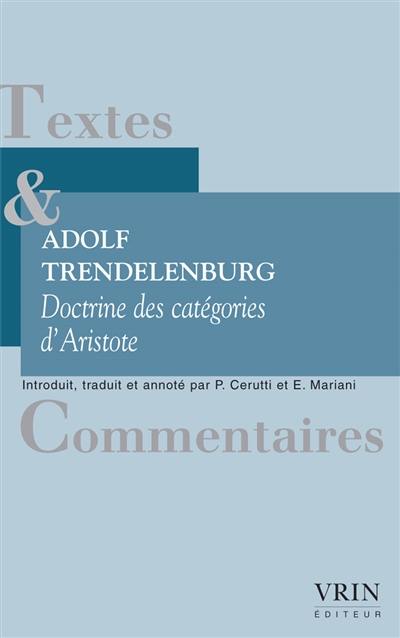 Doctrine des catégories d'Aristote : une enquête