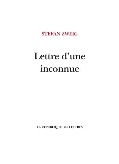 Lettre d'une inconnue