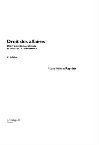 Droit des affaires : droit commercial général et droit de la concurrence