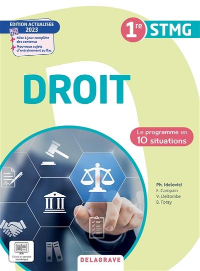 Droit 1re STMG : le programme en 10 situations : 2023