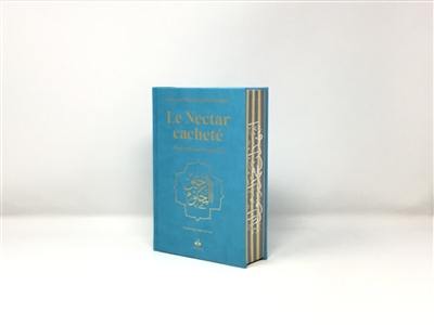 Le nectar cacheté : biographie du prophète : couverture bleu ciel avec page arc-en-ciel