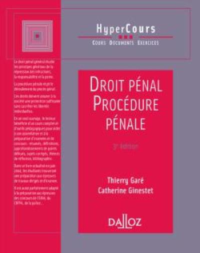 Droit pénal et procédure pénale