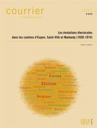 Courrier hebdomadaire, n° 2465. Les évolutions électorales dans les cantons d'Eupen, Saint-Vith et Malmedy (1920-1974)