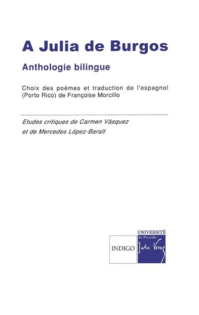 A Julia de Burgos : anthologie bilingue