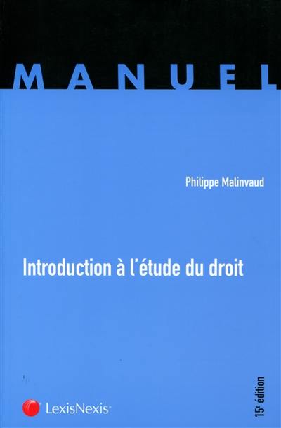 Introduction à l'étude du droit