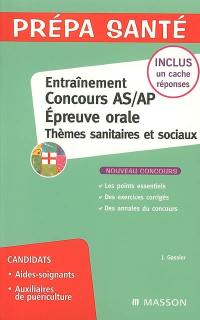 Entraînement, concours AS-AP épreuve orale : thèmes sanitaires et sociaux