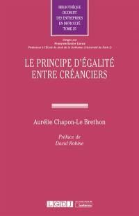 Le principe d'égalité entre créanciers