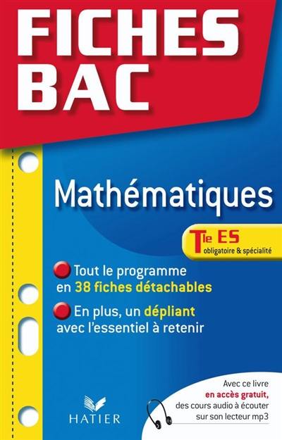 Mathématiques, Tle ES, obligatoire et spécialité