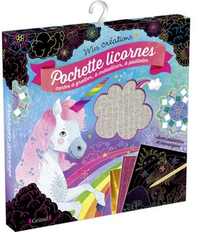 Pochette licornes : cartes à gratter, à métalliser, à pailleter