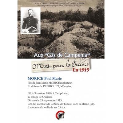 Aux gâs de Campenia. Morice Paul Marie : né le 9 octobre 1880 à Campénéac, disparu le 25 septembre 1915