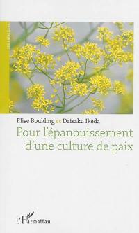 Pour l'épanouissement d'une culture de paix