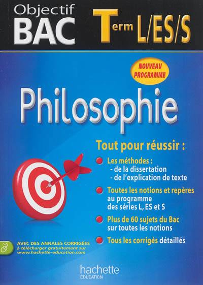 Philosophie, terminales L, ES, S : nouveau programme