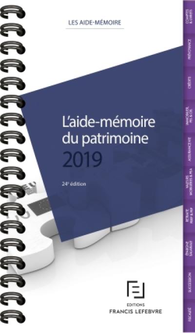 L'aide-mémoire du patrimoine : 2019