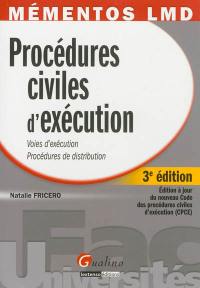 Procédures civiles d'exécution : voies d'exécution, procédures de distribution