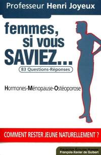 Femmes, si vous saviez... : hormones, ménopause, ostéoporose : ... comment rester jeune naturellement ? 83 questions-réponses