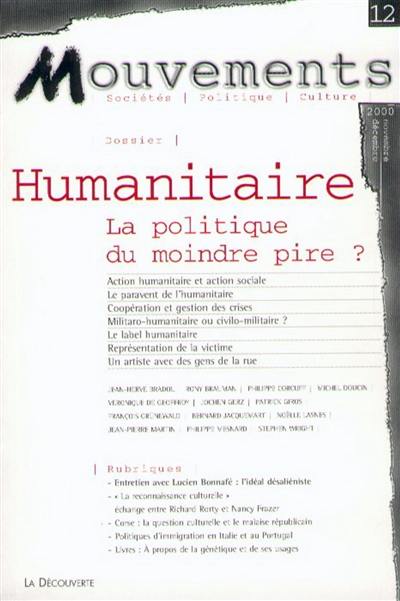 Mouvements, n° 12. L'humanitaire