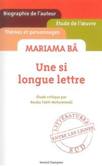 Mariama Bâ, Une si longue lettre