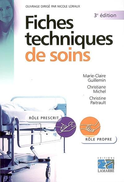 Fiches techniques de soins : rôle prescrit, rôle propre