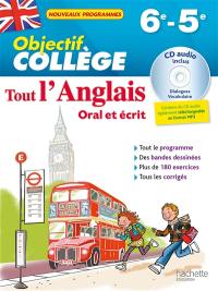 Tout l'anglais 6e et 5e : oral et écrit : nouveaux programmes