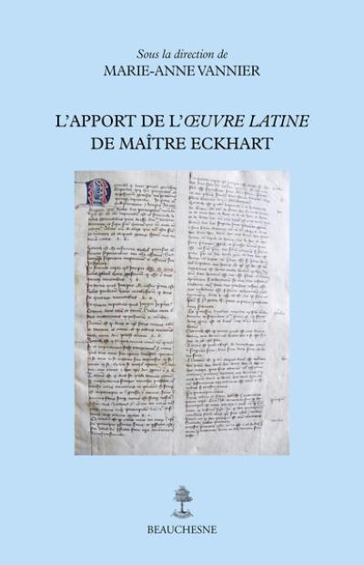 L'apport de l'oeuvre latine de maître Eckhart