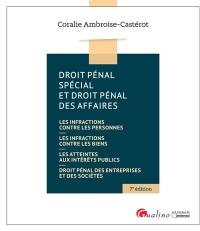 Droit pénal spécial et droit pénal des affaires