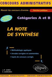 Note de synthèse, catégories A et B