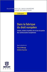 Dans la fabrique du droit européen : scènes, acteurs et publics de la Cour de justice des Communautés européennes