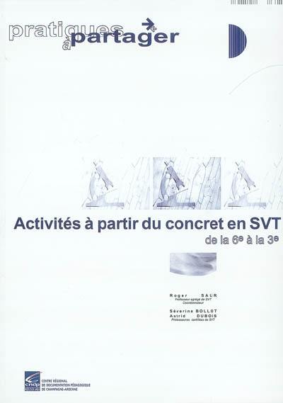 Activités à partir du concret en SVT de la 6e à la 3e : document professeur