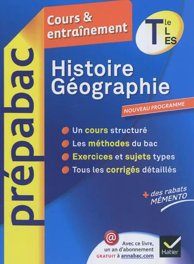 Histoire géographie, terminale L, ES : cours & entraînement