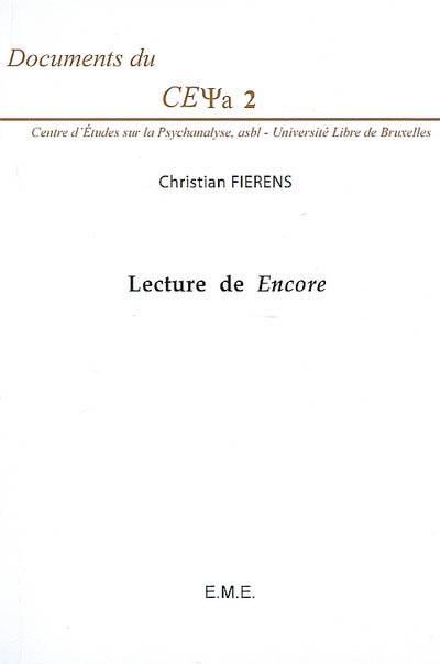 Lecture de Encore : cours de 2005 sur le Livre XX du Séminaire de Lacan