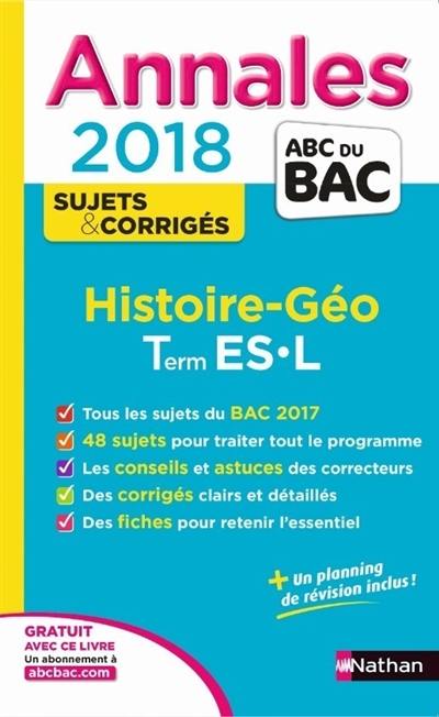 Histoire géo terminale ES, L : annales 2018