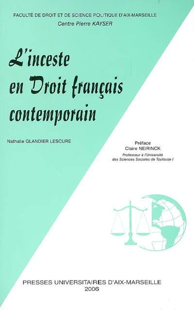 L'inceste en droit français contemporain