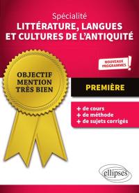 Spécialité littérature, langues et cultures de l'Antiquité, première : nouveaux programmes