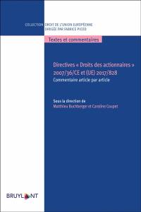 Directives Droits des actionnaires 2007-36-CE et (UE) 2017-2018 : commentaire article par article